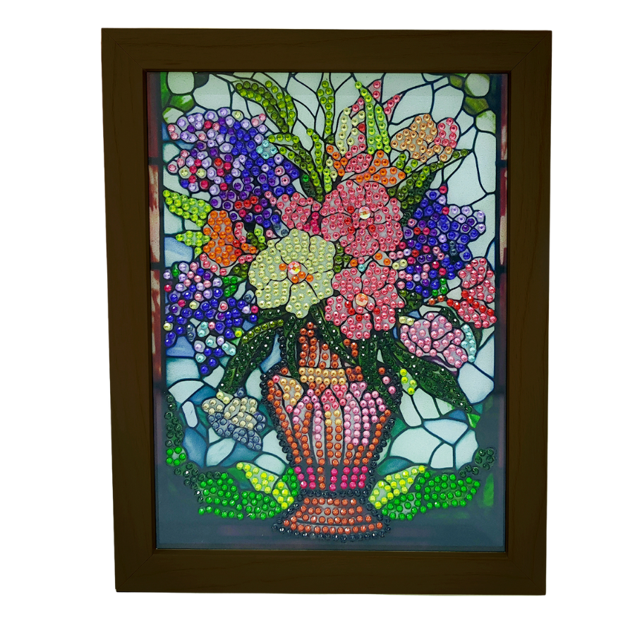 "Flowers" Crystal Art Small LED Frame No Light