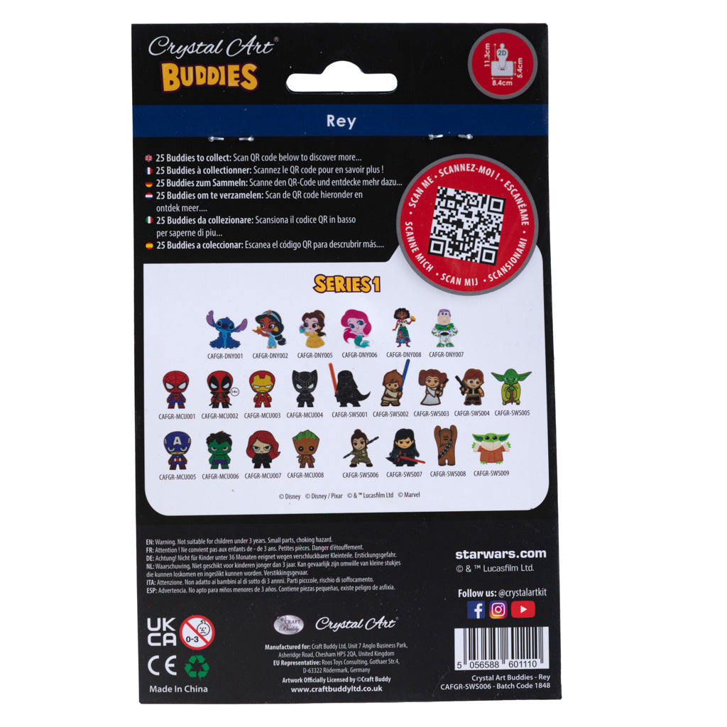 CAFGR-SWS006: "Rey Skywalker" Crystal Art Buddy Star Wars Series 1