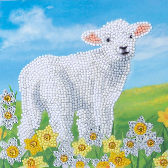 CCK-A99: "Little Lamb" 18x18cm Crystal Art Card
