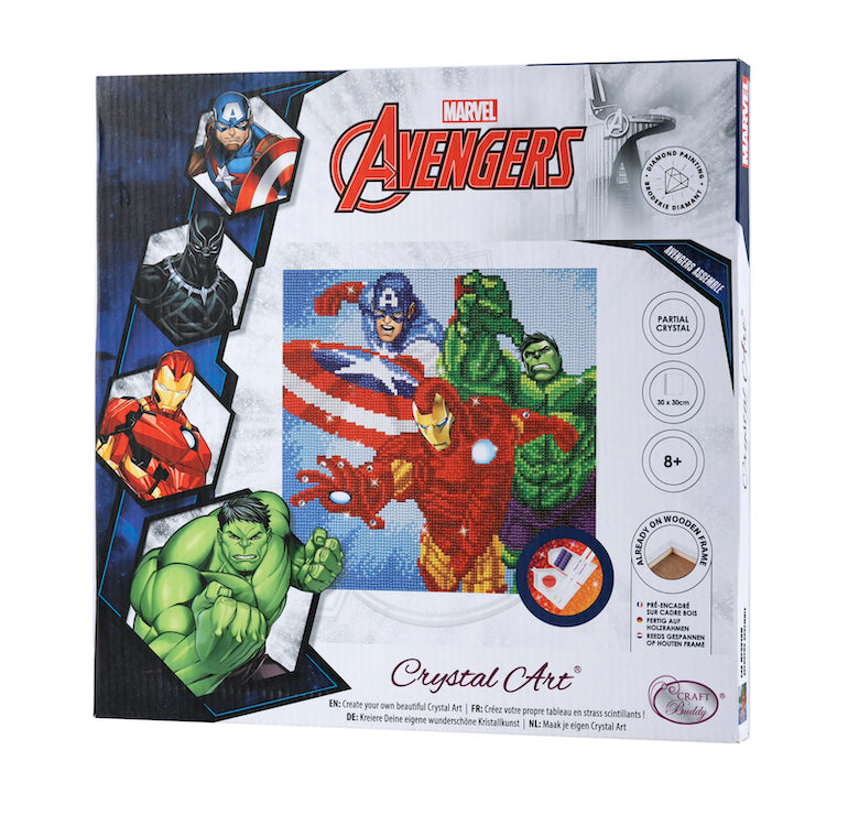 CAK-MCU940M: Superheros 30x30cm Crystal Art Canvas Kit