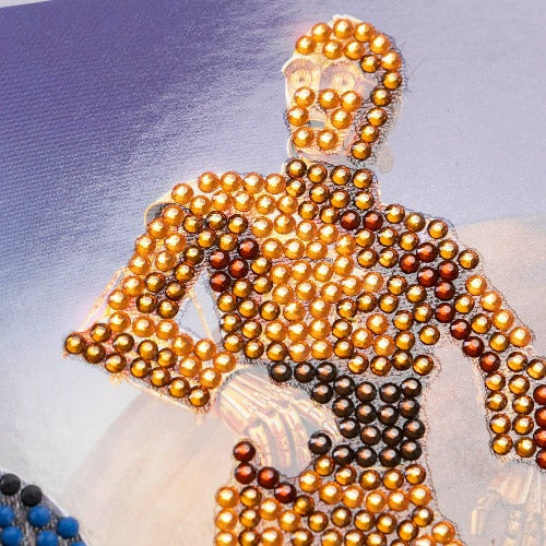 R2-D2 & C-3PO 18x18cm Crystal Art Card - Close Up