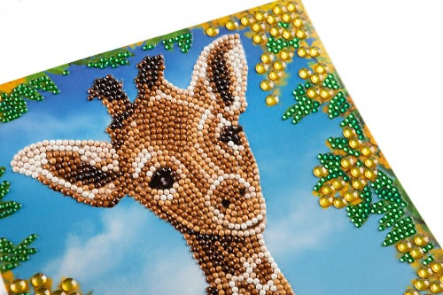 "Baby Giraffe" 18x18cm Crystal Art Card