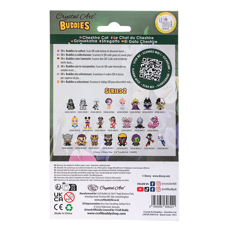 Cheshire Cat crystal art buddies disney series 2 back packaging