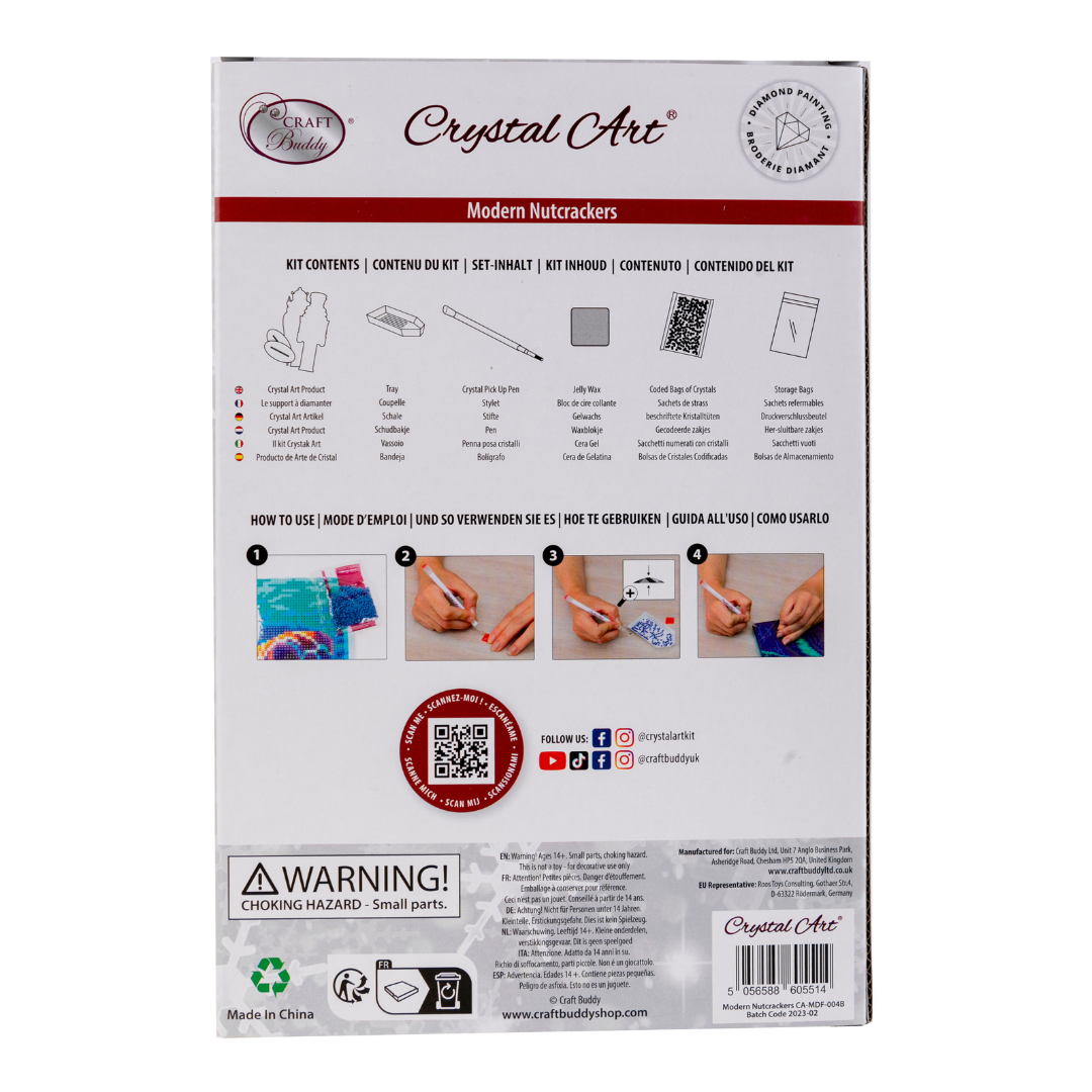 Crystal Art Nutcrackers MDF - Gold and Silver Back Packaging