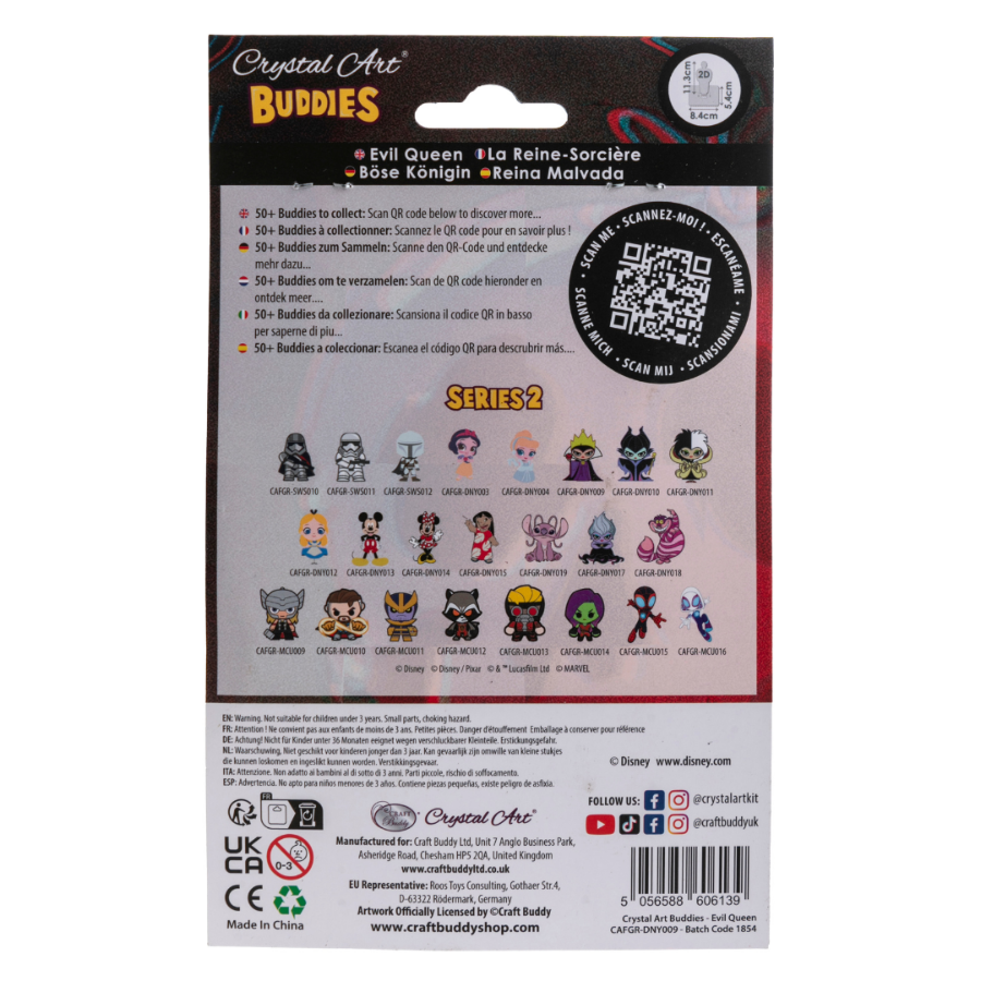 "Evil Queen" Crystal Art Buddies Disney Series 2 Back View