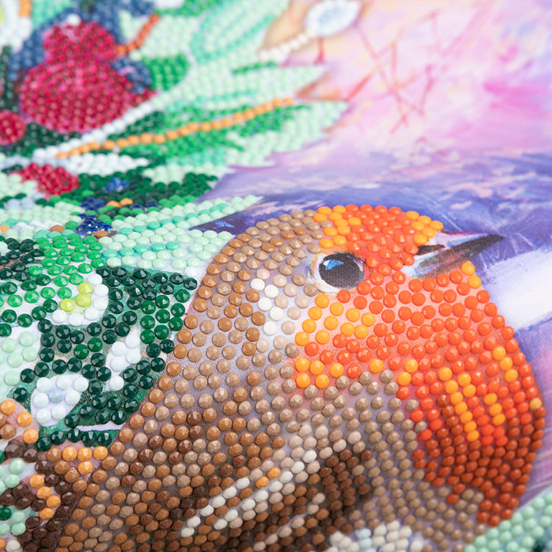 Robin crystal art scroll kit 35x45cm close up