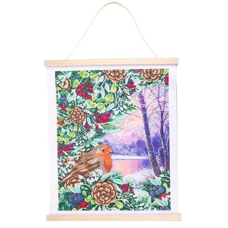 Robin crystal art scroll kit 35x45cm