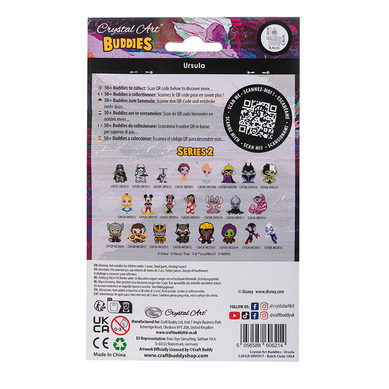 Ursula crystal art buddies disney back packaging