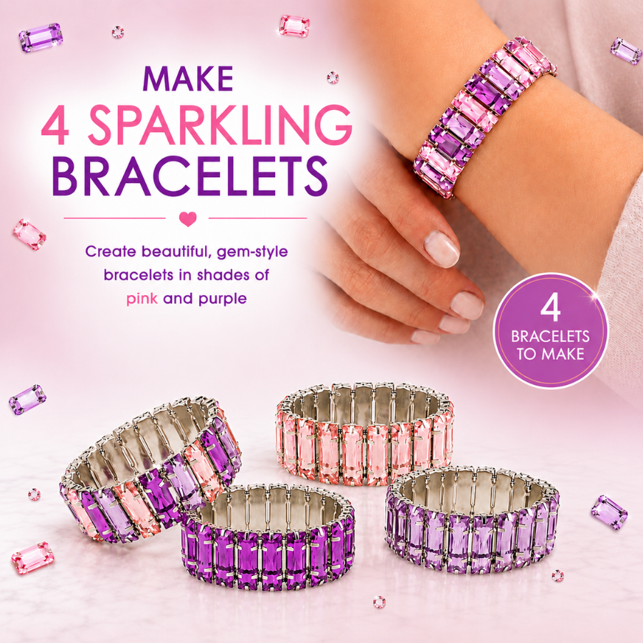 Stretch Elastic Bracelet Jewellery Kit Craft Buddy - Purple