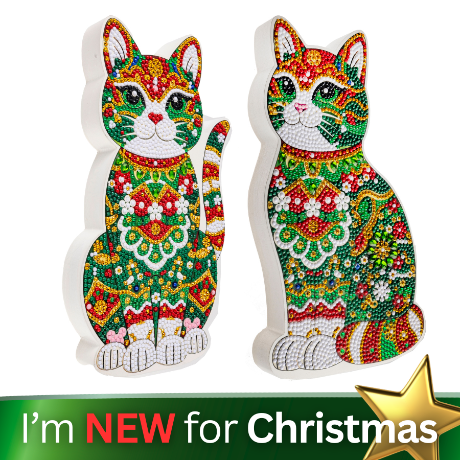 Christmas Cats Crystal Art Decoration Kit