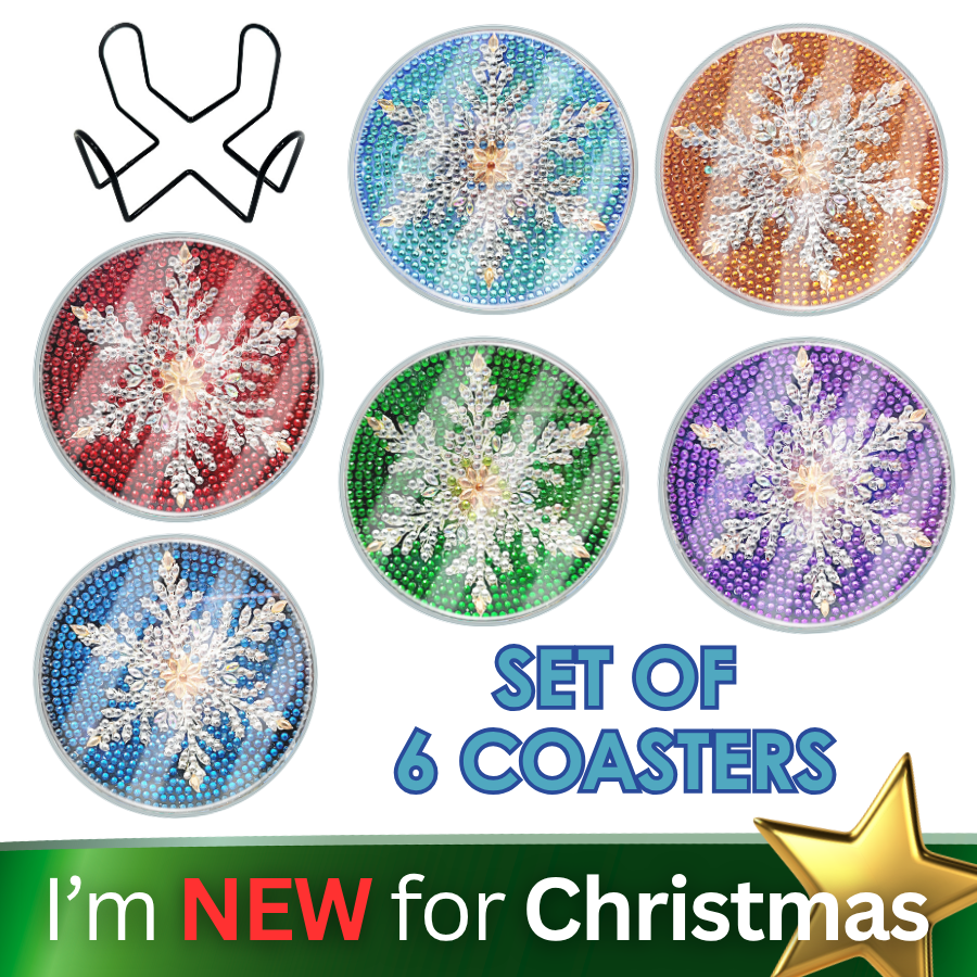 Snowflakes Christmas Crystal Art Coasters Kit