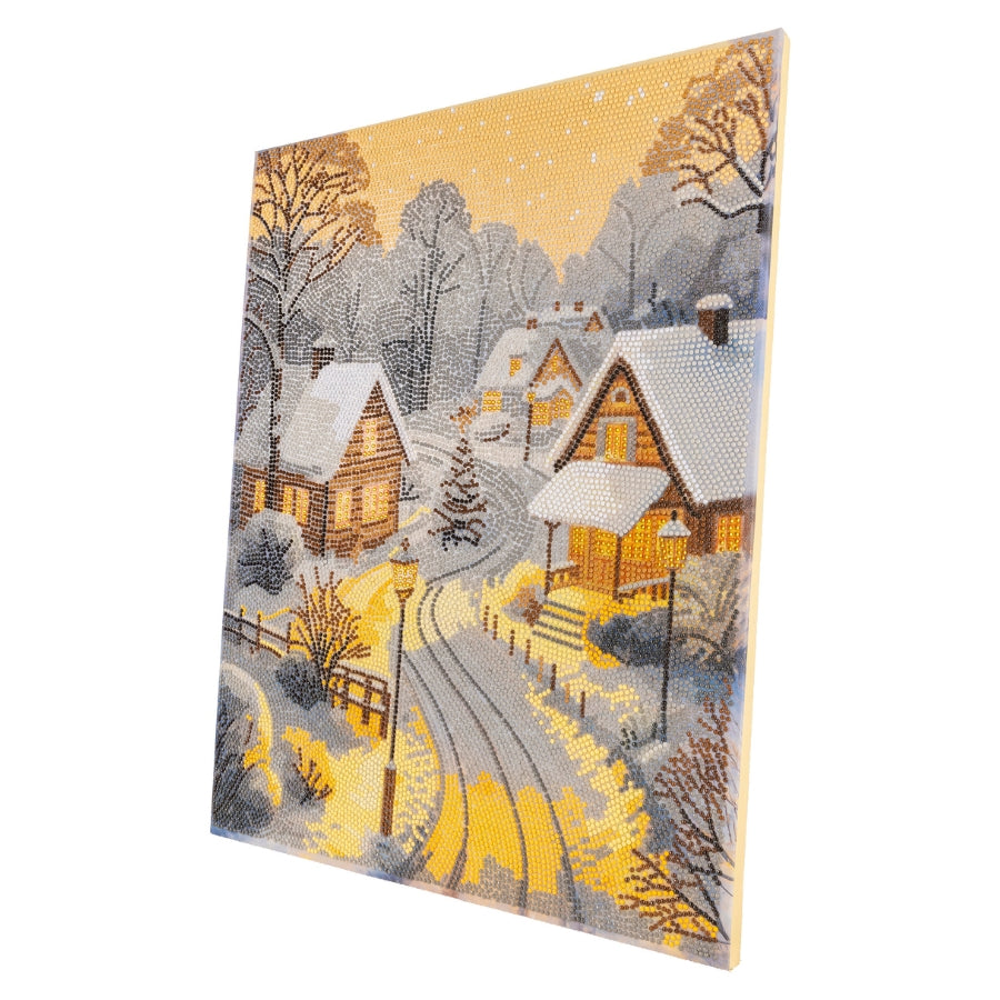 Snowy Lane Crystal Art Canvas Kit 40x50cm