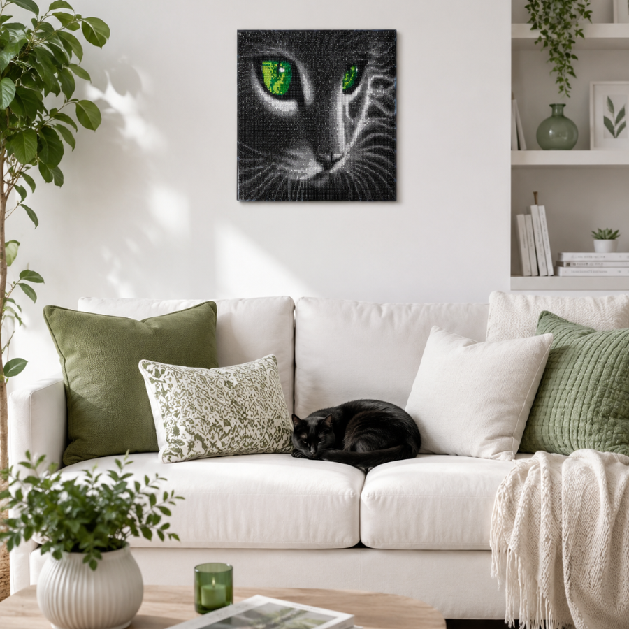 Green Eyed Gaze Crystal Art Canvas Kit 30x30cm