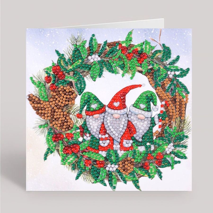 A Gonky Wreath Crystal Art Card Kit 15x15cm