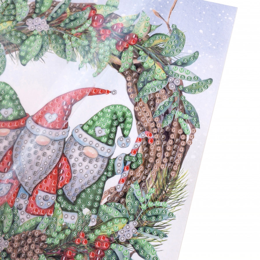 A Gonky Wreath Crystal Art Card Kit 15x15cm