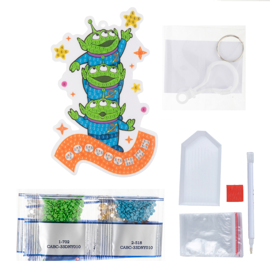 Aliens Crystal Art Bag Charm Kit Toy Story Disney Pixar