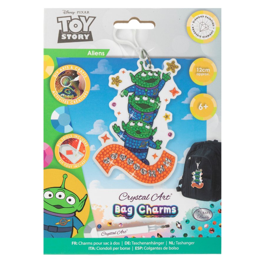 Aliens Crystal Art Bag Charm Kit Toy Story Disney Pixar