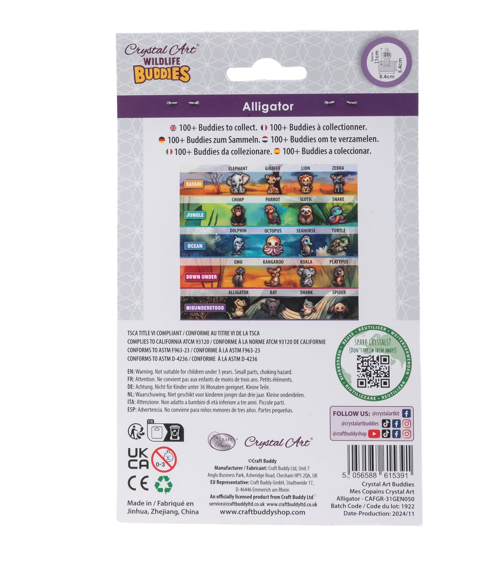 Craft Buddy Kit De Bricolage Parrot Crystal Art Wildlife Buddies