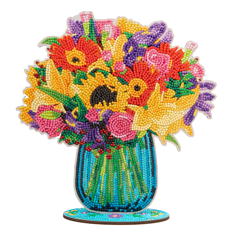 Amore Flower Bouquet Crystal Art Wooden Decoration 4