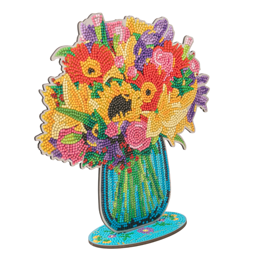 Amore Flower Bouquet Crystal Art Wooden Decoration 6