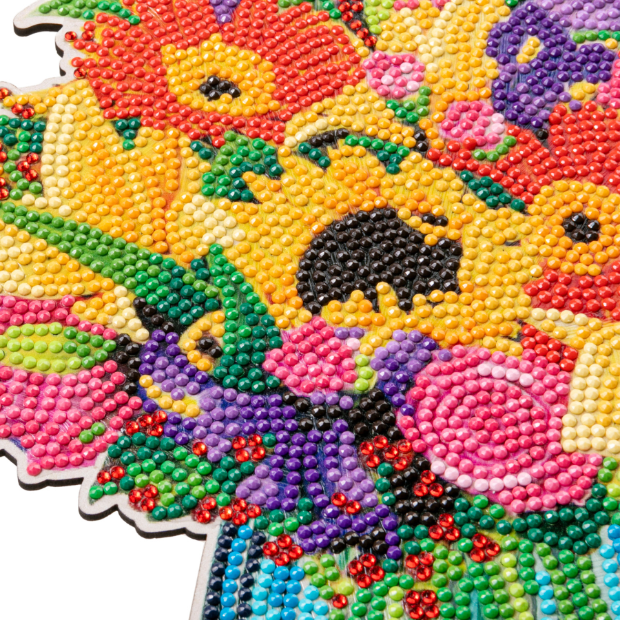 Amore Flower Bouquet Crystal Art Wooden Decoration 7