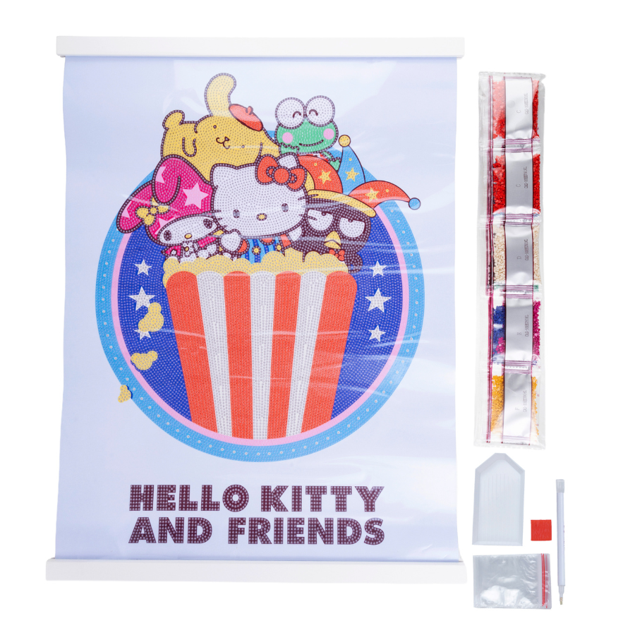 At The Circus Crystal Art Scroll Kit 40x50cm Hello Kitty