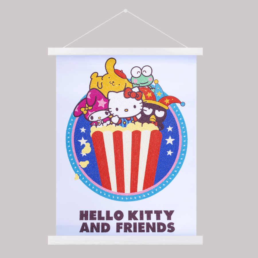 At The Circus Crystal Art Scroll Kit 40x50cm Hello Kitty