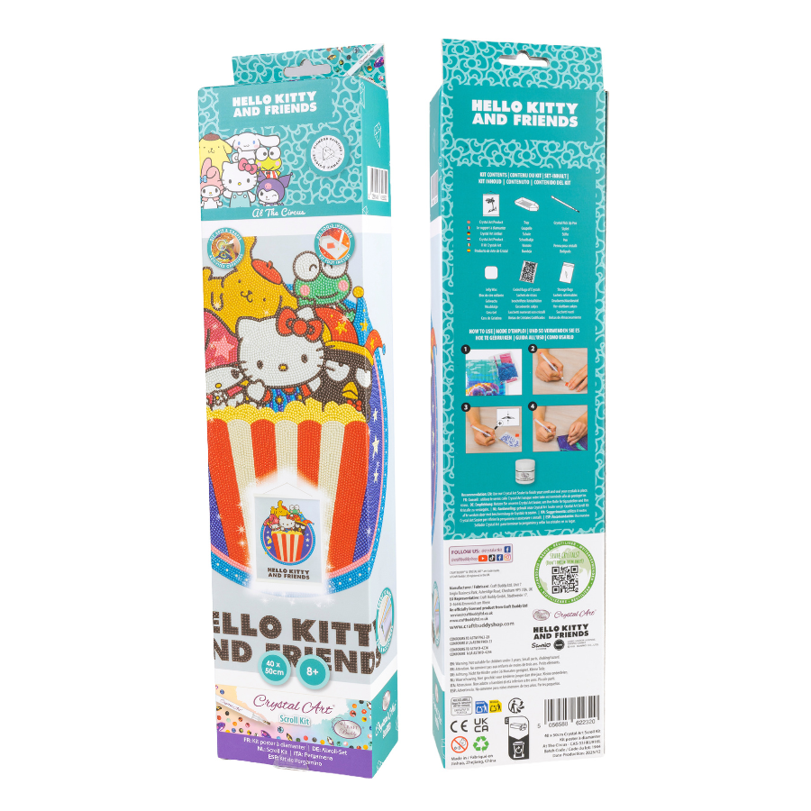 At The Circus Crystal Art Scroll Kit 40x50cm Hello Kitty