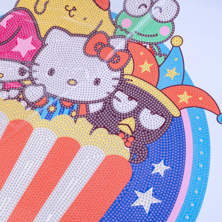 At The Circus Crystal Art Scroll Kit 40x50cm Hello Kitty