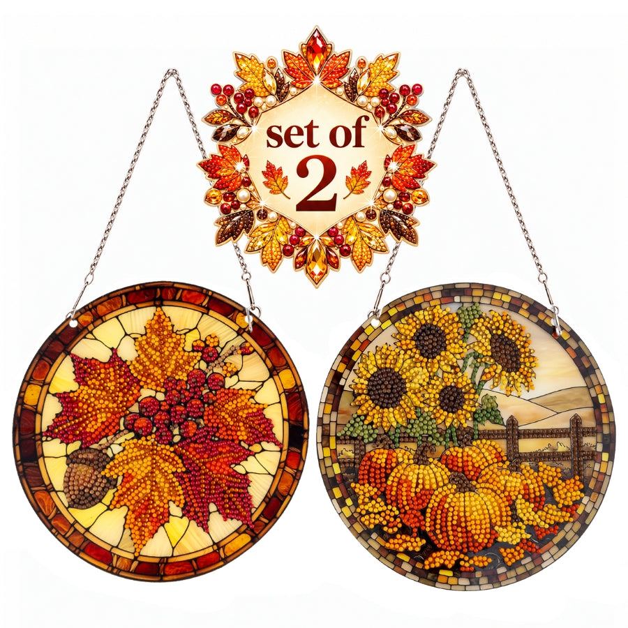 Autumn Crystal Art Hanging Decoration Kit Set of 2