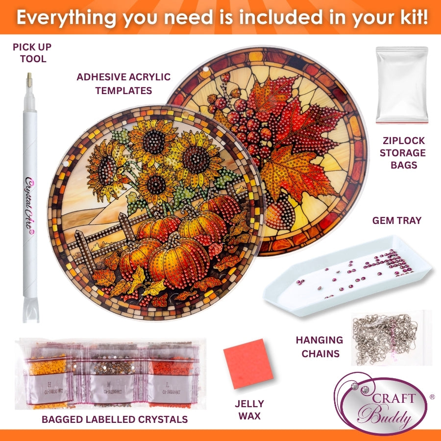 Autumn Crystal Art Hanging Decoration Kit Set of 2