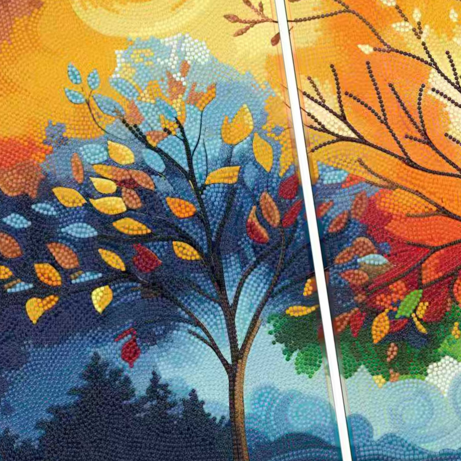 Autumn Trio Crystal Art Canvas Triptych Kit