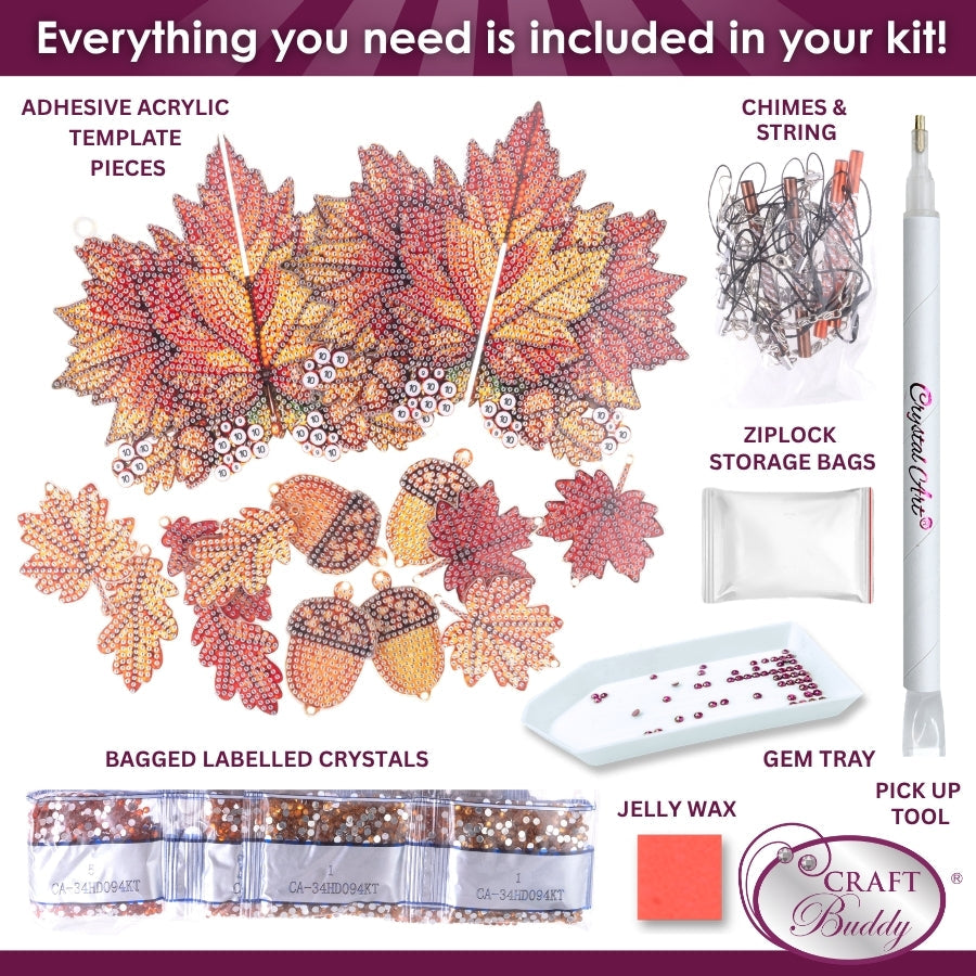 Autumn Wind Chime Crystal Art Hanging Mobile Kit