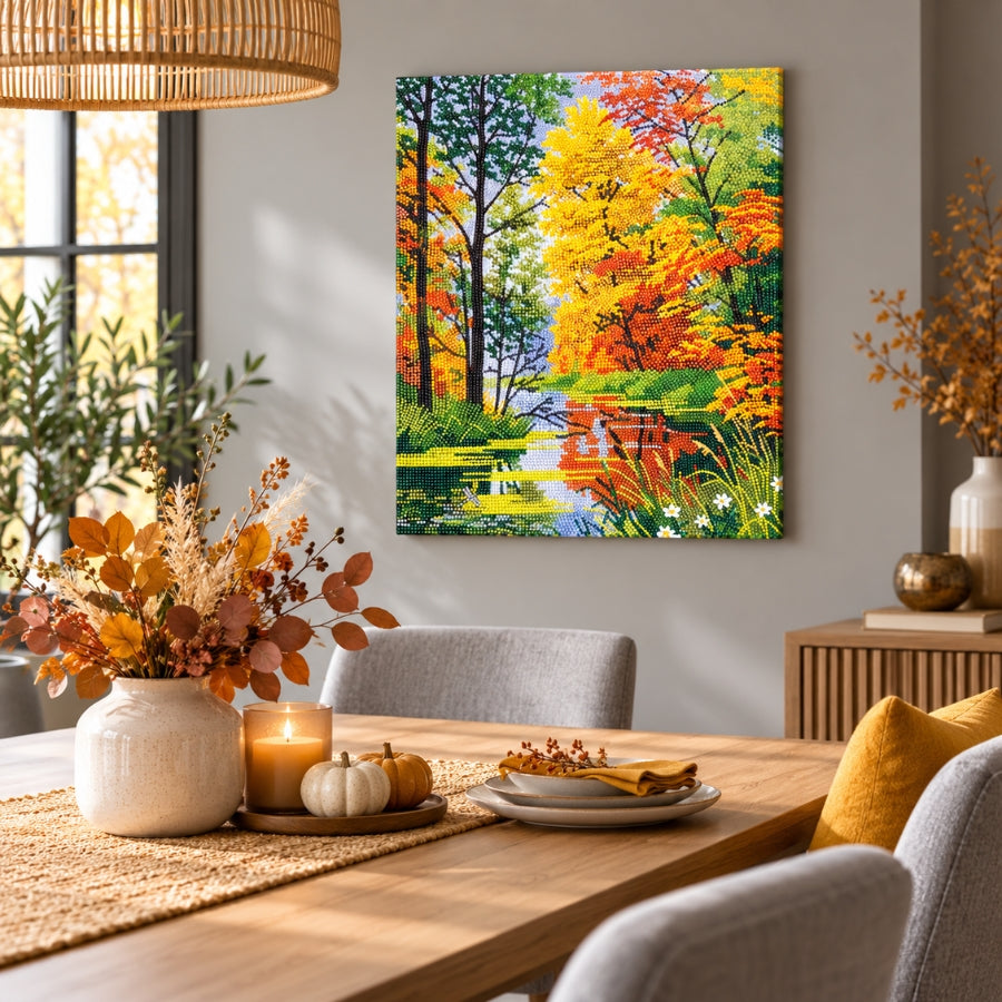 Autumn Woodland Crystal Art Canvas Kit 40x50cm