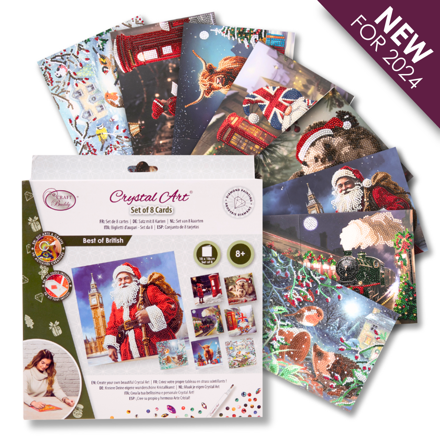 2024 Limited Edition "Festive Best of British" Set of 8 Cards