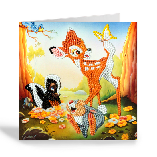 CCK-DNY804: Bambi and Friends, 18x18cm Crystal Art Card