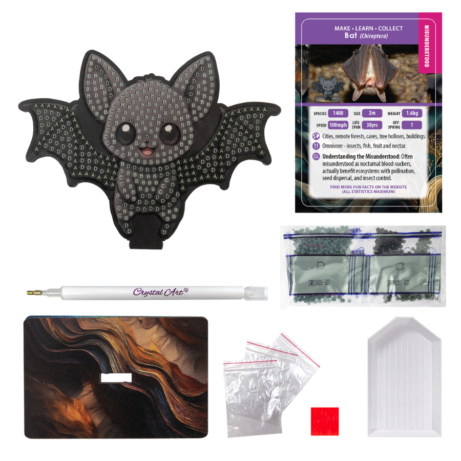 Bat Crystal Art Wildlife Buddies contents