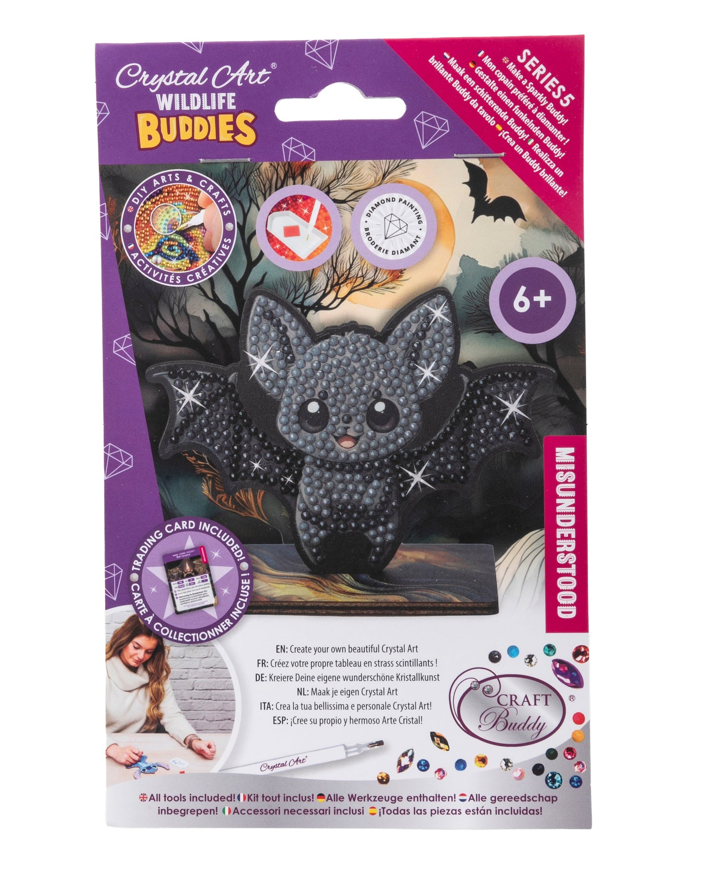 Bat Crystal Art Wildlife Buddies pack