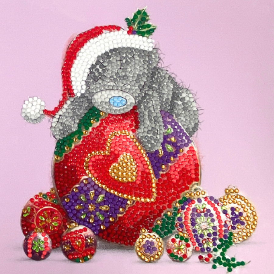 Crystal Art Tatty Teddy Karten-Set – DIY Diamantmalerei Mit Teddy-Motiv, 18x18 Cm