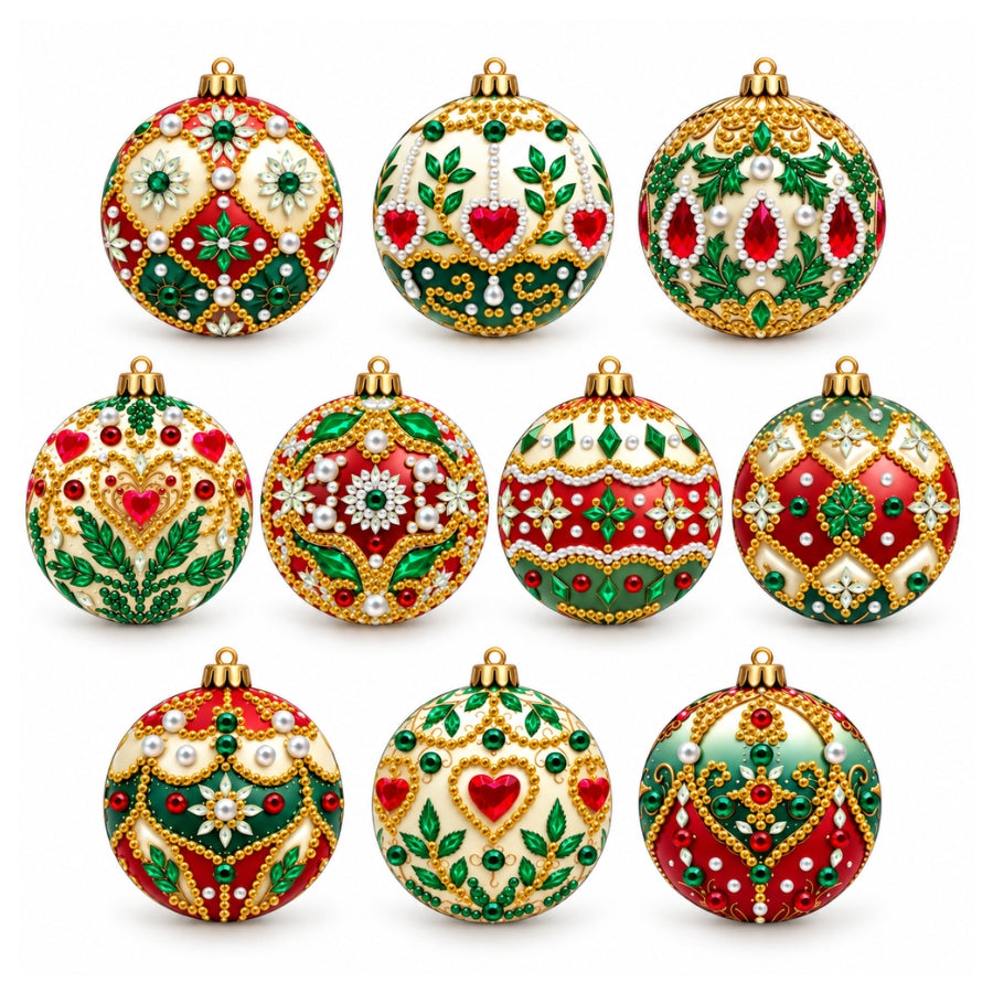 Baubles Crystal Art Hanging Decoration Kit x 10