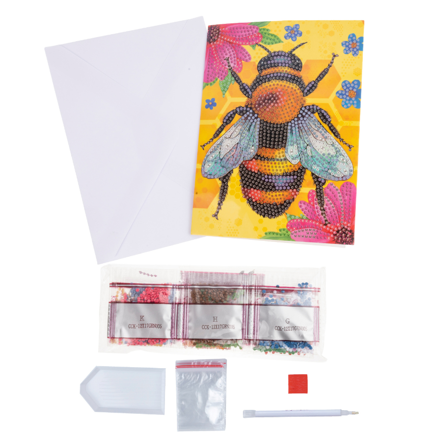 Beehive Crystal Art Card Kit 12.6cm x 17.5cm