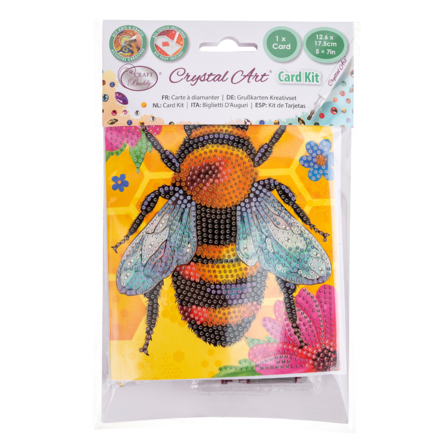 Beehive Crystal Art Card Kit 12.6cm x 17.5cm