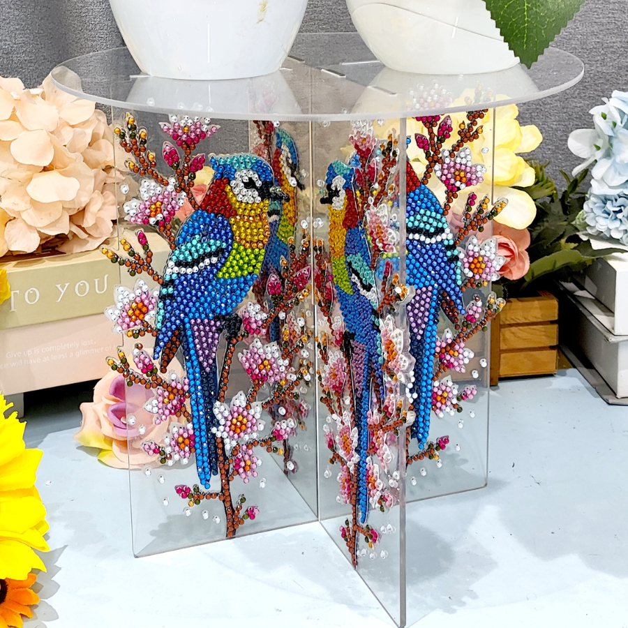 Birds Crystal Art Acrylic Plant Stand Kit