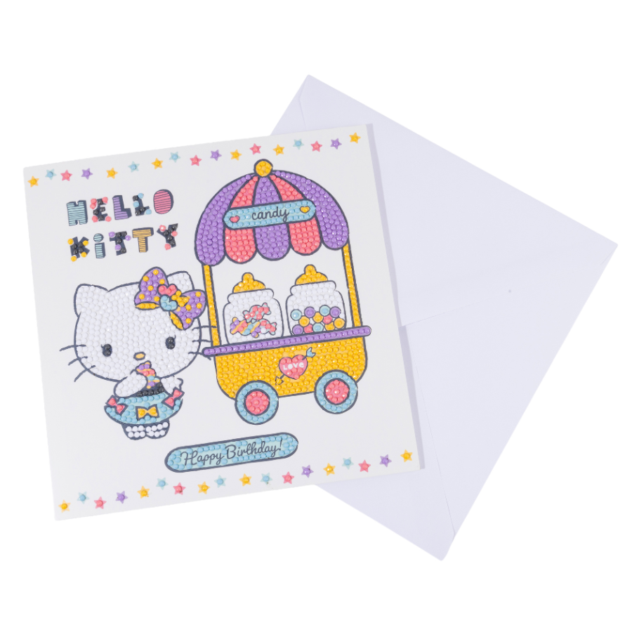 Birthday Treats Crystal Art Card 18x18cm Hello Kitty & Friends