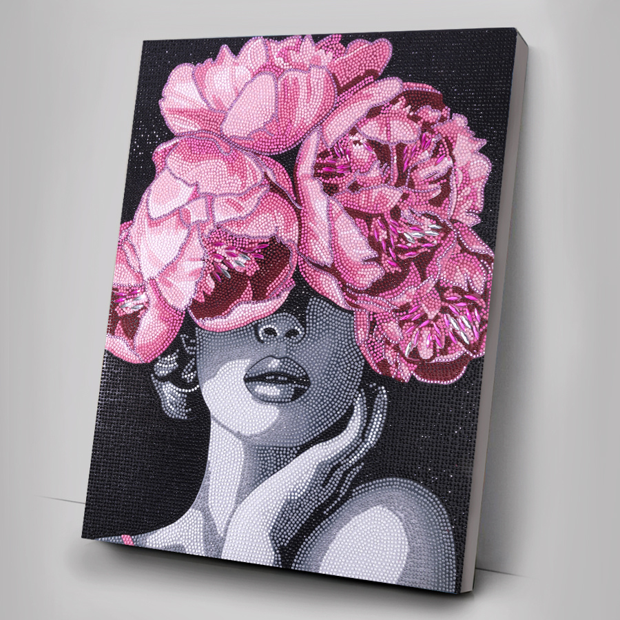 Black & White Portrait Crystal Art Canvas Kit 40x50cm