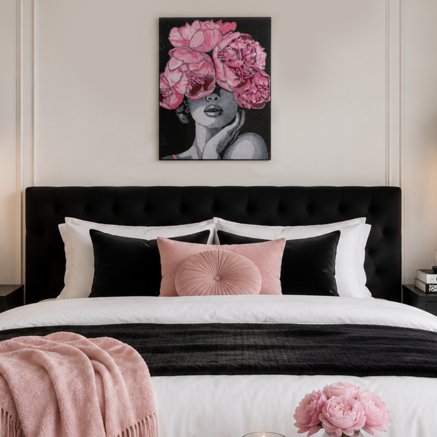Black & White Portrait Crystal Art Canvas Kit 40x50cm