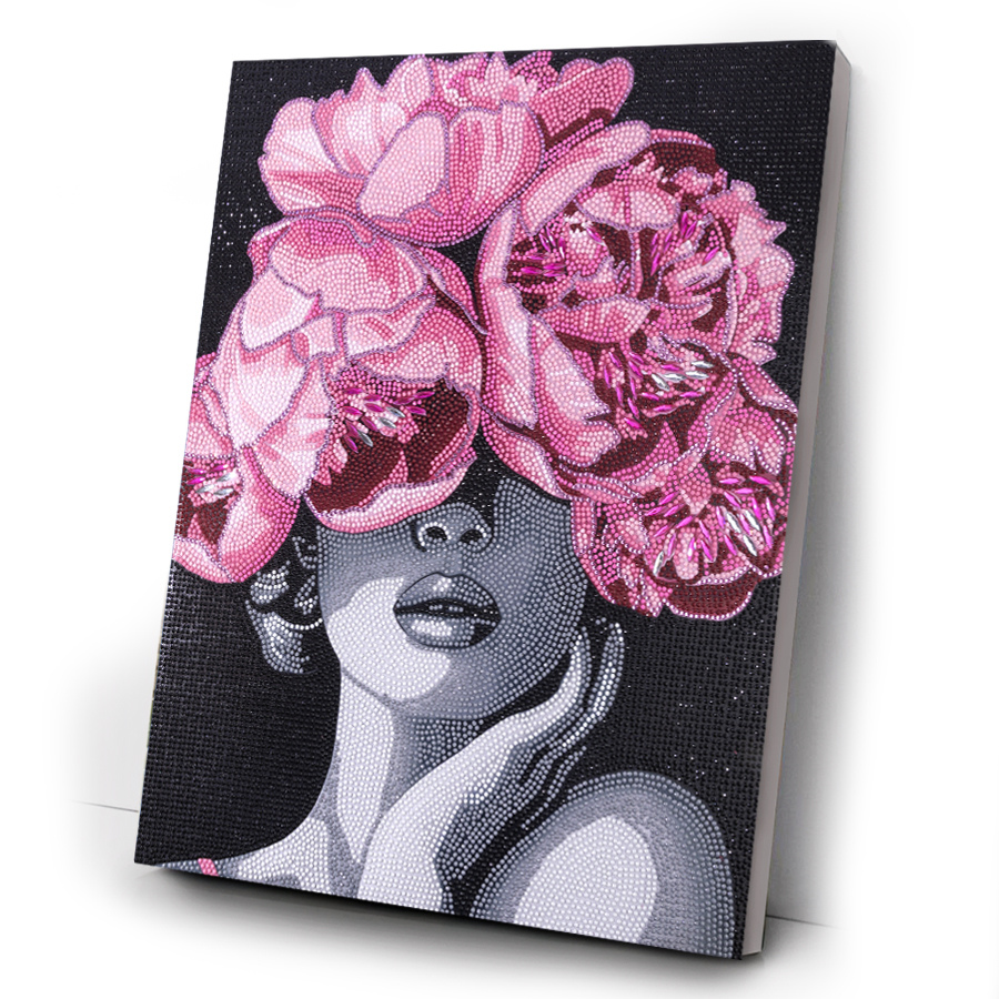 Black & White Portrait Crystal Art Canvas Kit 40x50cm