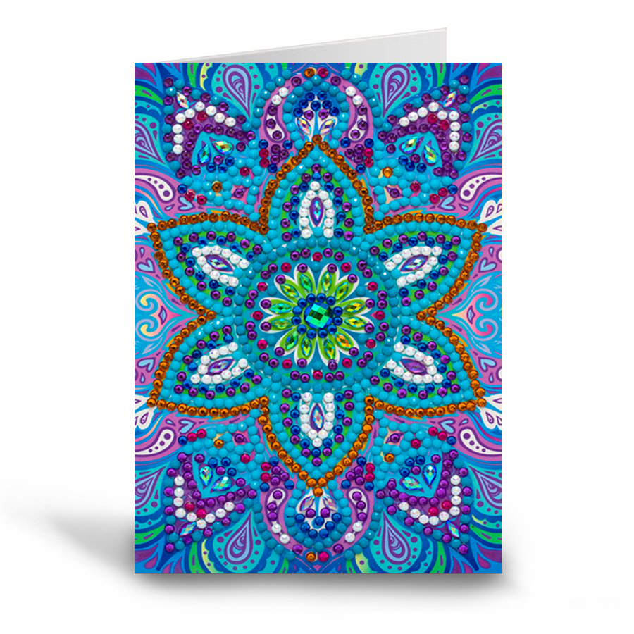 CCK-10x15B3: Blue Mandala, 10x15cm Crystal Art Card