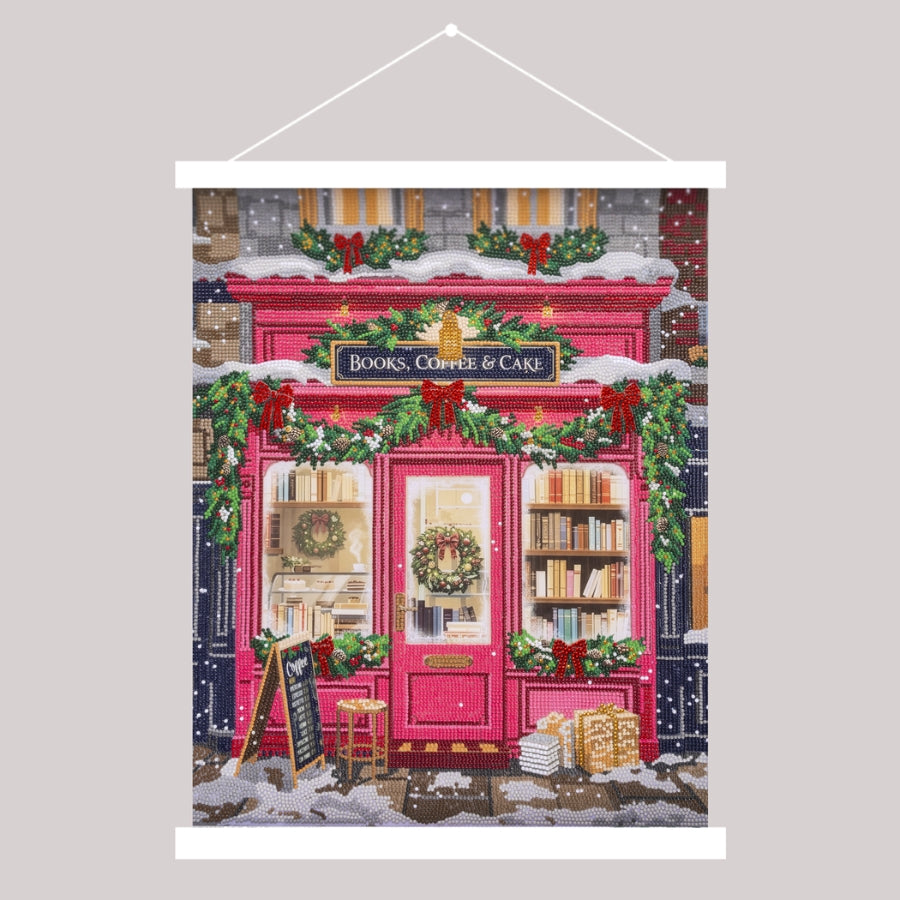 Books, Coffee & Cake Crystal Art Scroll Kit 40x50cm