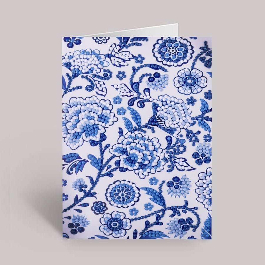 Botanical Blue Crystal Art Card Kit 12x17cm
